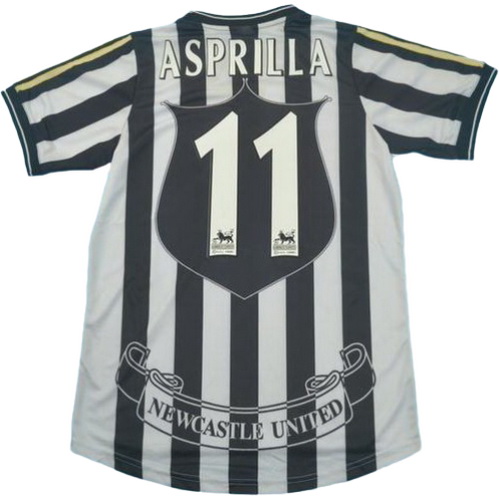 prima maglia asprilla 11 newcastle united 1997-1999 nero bianco uomo