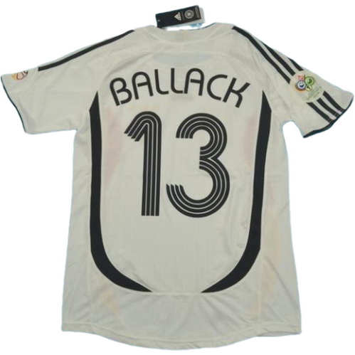 prima maglia ballack 13 germania copa mundial 2006 bianco uomo