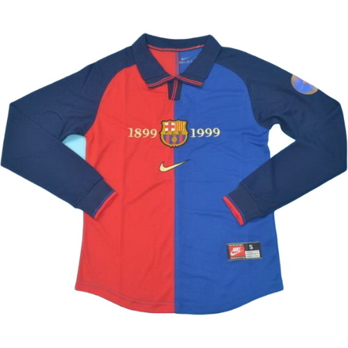 prima maglia barcellona manica lunga 1999-2000 rosso blu uomo