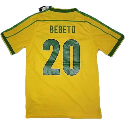 prima maglia bebèto 20 brasile copa mundial 1998 giallo uomo