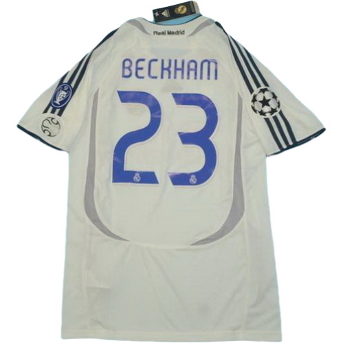 prima maglia beckham 23 real madrid 2006-2007 bianco uomo