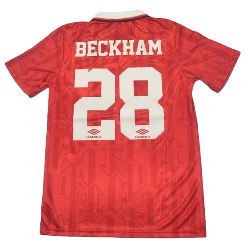 prima maglia beckham 28 manchester united 1994 rosso uomo