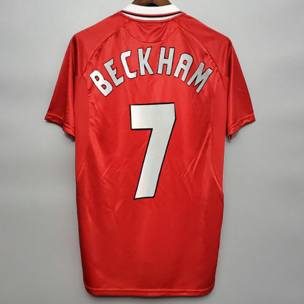 prima maglia beckham 7 manchester united 2019-2020 rosso uomo