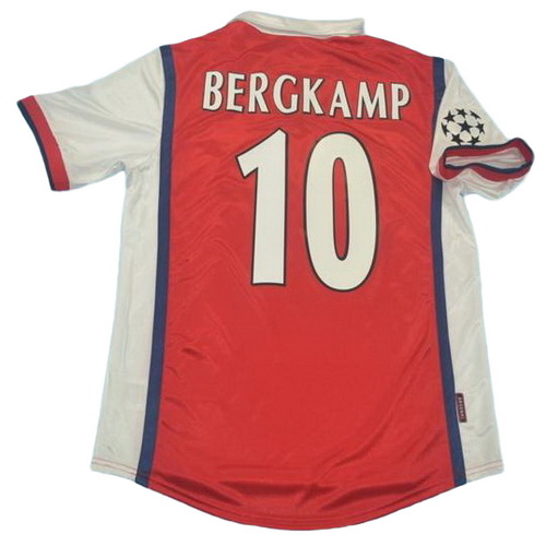 prima maglia bergkamp 10 arsenal 1998 rosso uomo