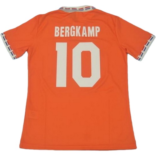 prima maglia bergkamp 10 olanda 1996 arancione uomo