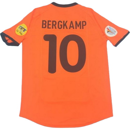 prima maglia bergkamp 10 olanda 2000 arancione uomo