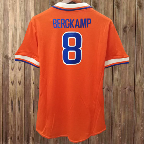 prima maglia bergkamp 8 olanda 1997 arancione uomo