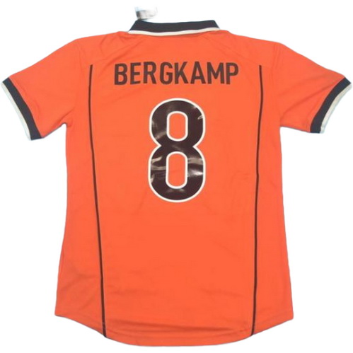 prima maglia bergkamp 8 olanda 1998 arancione uomo