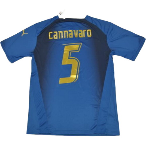 prima maglia cannavaro 5 italia copa mundial 2006 blu uomo