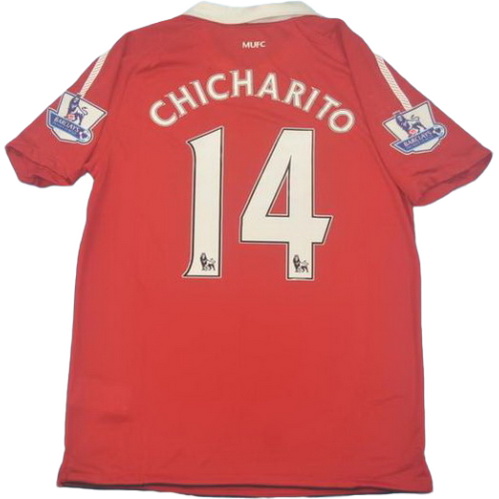 prima maglia chicharito 14 manchester united pl 2010-2011 rosso uomo