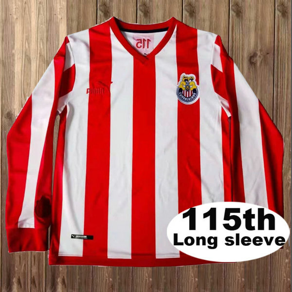 prima maglia chivas usa manica lunga 115th rosso uomo