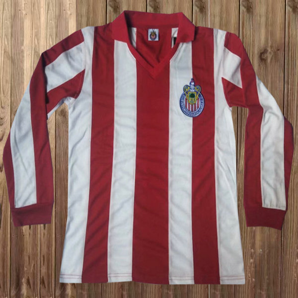 prima maglia chivas usa manica lunga 60th rosso uomo