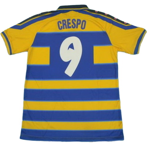 prima maglia crespo 9 parma 1999-2000 giallo blu uomo