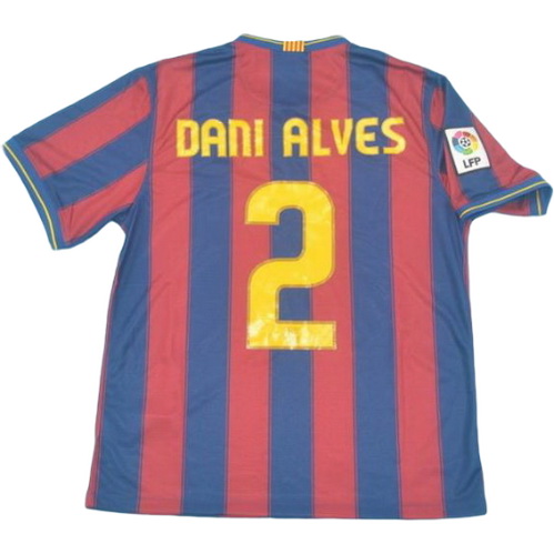 prima maglia dani alves 2 barcellona 2009-2010 rosso blu uomo