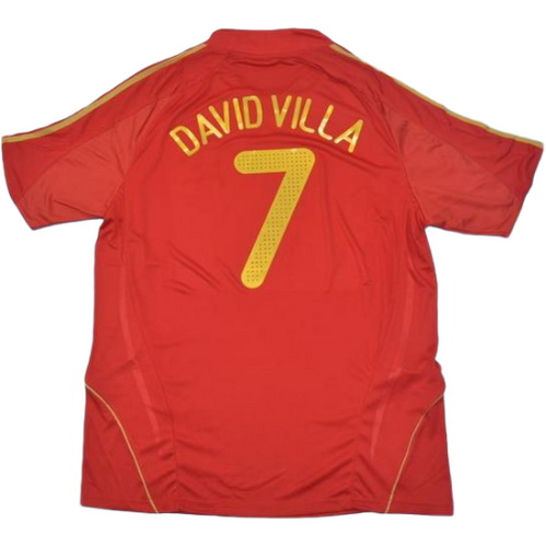 prima maglia david villa 7 spagna 2008 rosso uomo