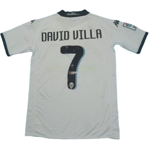 prima maglia david villa 7 valencia 2009-2010 bianco uomo