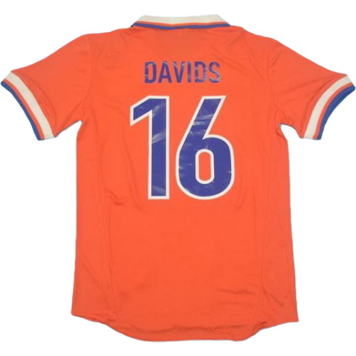 prima maglia davids 16 olanda 1997 arancione uomo