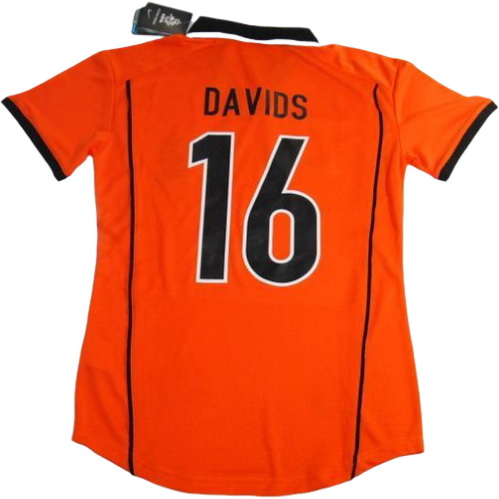 prima maglia davids 16 olanda 1998 arancione uomo