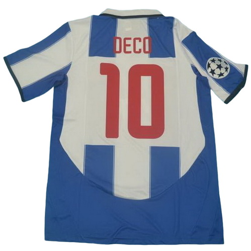 prima maglia deco 10 fc porto 2003-2004 blu bianco uomo