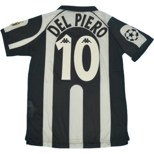 prima maglia del piero 10 juventus 1997-1998 nero bianco uomo