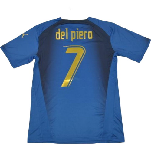 prima maglia del piero 7 italia copa mundial 2006 blu uomo