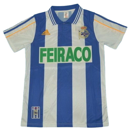 prima maglia deportivo la coruña 1999-2000 blu bianco uomo