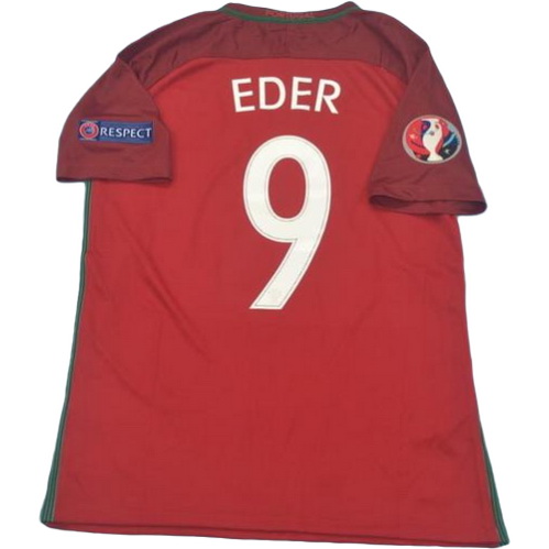 prima maglia eder 9 portogallo 2016 rosso uomo