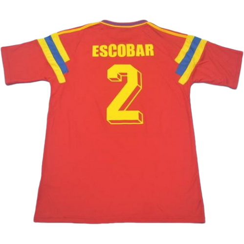 prima maglia escobar 2 colombia 1990 rosso uomo