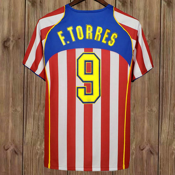 prima maglia f.torres 9 atlético madrid 2004-2005 rosso uomo