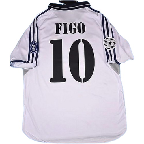 prima maglia figo 10 real madrid 2001-2002 bianco uomo