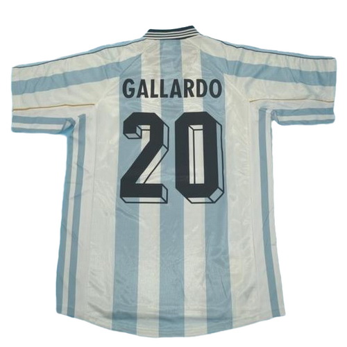 prima maglia gallardo 20 argentina copa mundial 1998 blu bianco uomo