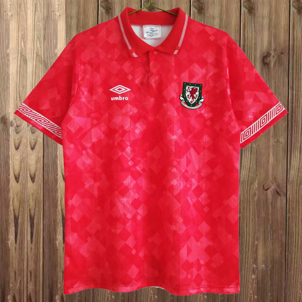 prima maglia galles 1990-1992 rosso uomo