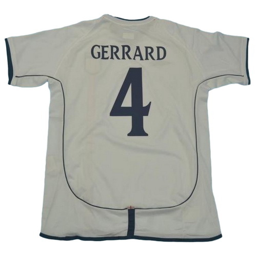 prima maglia gerrard 4 inghilterra 2002 bianco uomo