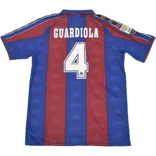 prima maglia guardiola 4 barcellona 1996-1997 rosso blu uomo