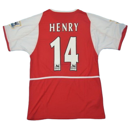 prima maglia henry 14 arsenal 2002-2004 rosso uomo