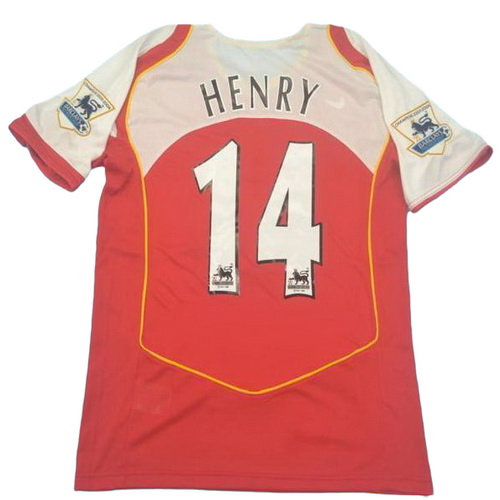 prima maglia henry 14 arsenal 2004-2005 rosso uomo