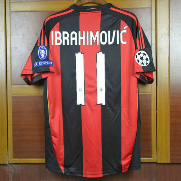 prima maglia ibrahimovic 11 ac milan 2010-2011 rosso uomo