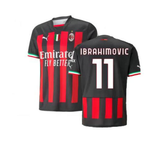 prima maglia ibrahimovic 11 ac milan 2022-2023 uomo