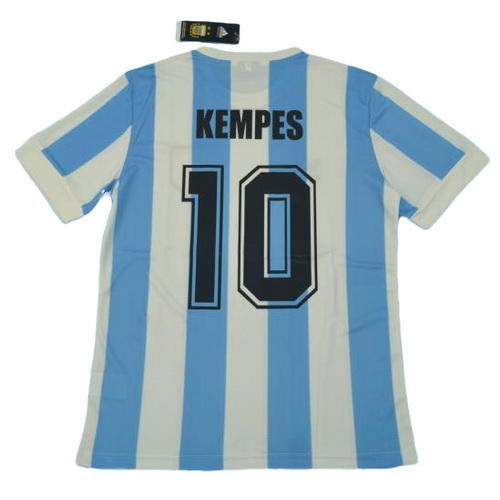 prima maglia kempes 10 argentina copa mundial 1978 blu bianco uomo