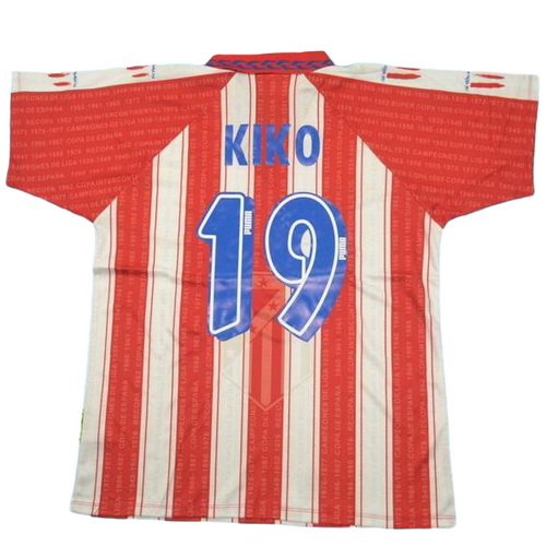 prima maglia kiko 19 atlético madrid 1995-1996 rosso bianco uomo