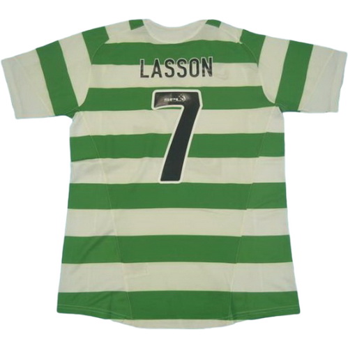 prima maglia lasson 7 celtic 2005-2006 verde bianco uomo