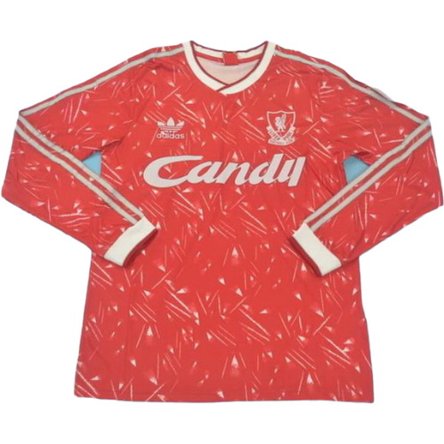 prima maglia liverpool manica lunga 1989-1990 rosso uomo