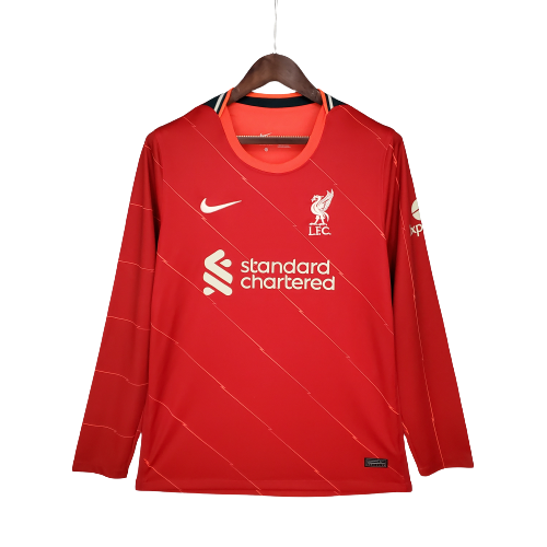 prima maglia liverpool manica lunga 2021 2022 rosso uomo