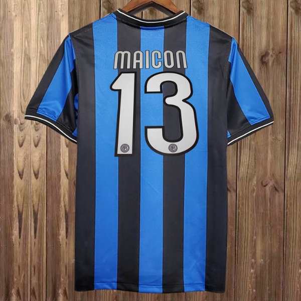 prima maglia maicon 13 inter 2009-2010 blu uomo