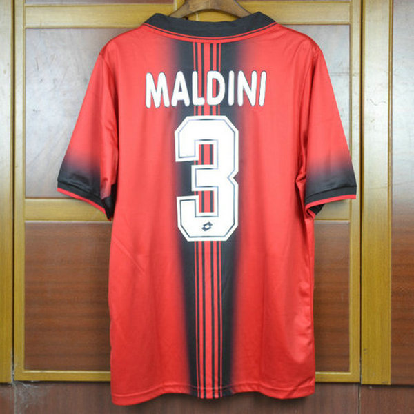 prima maglia maldini 3 ac milan 1997-1998 rosso uomo