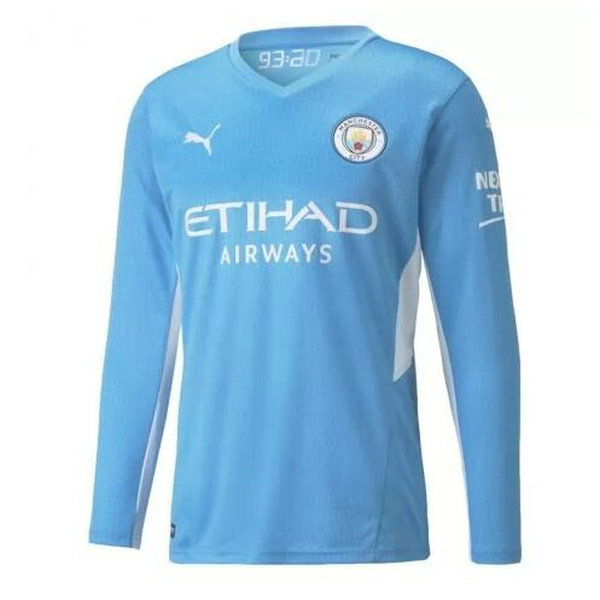 prima maglia manchester city manica lunga 2021 2022 blu uomo