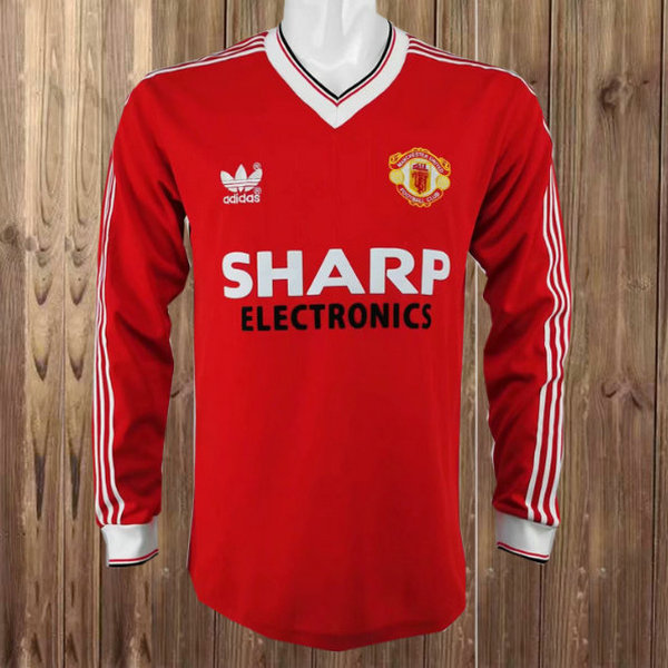 prima maglia manchester united manica lunga 1982-1983 rosso uomo