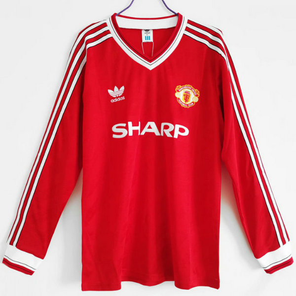 prima maglia manchester united manica lunga 1986-1988 rosso uomo