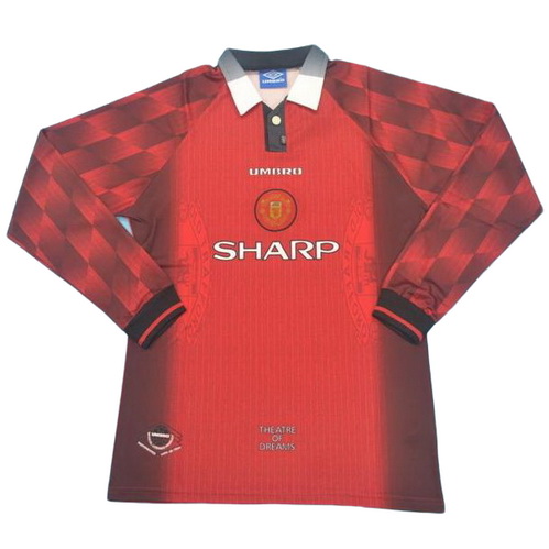 prima maglia manchester united manica lunga 1996 rosso uomo