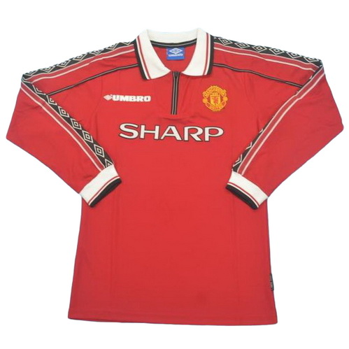 prima maglia manchester united manica lunga 1998-2000 rosso uomo